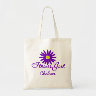 Lila Daisy Flower Girl Tygkasse