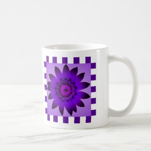 Lila Daisy Flower, Mönster Rand - Mugg