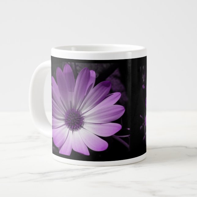 Lila Daisy Flower Mugg Jumbo Mugg (Framsida vänster)