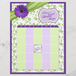 Lila Daisy Grönt Blommigt Möhippa Bingo