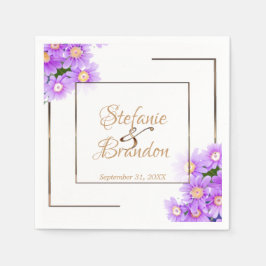 Lila Daisy/Guld Trim Pappersservett