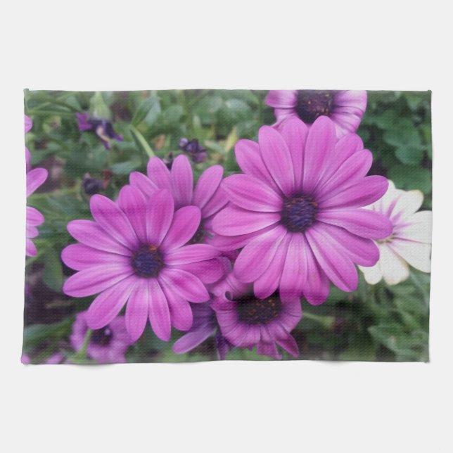 Lila daisy kökshandduk (Horisontell)