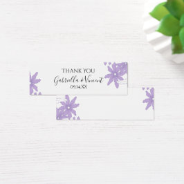 Lila Daisy på Märkrn Vita bröllopsfavoriter Litet Visitkort