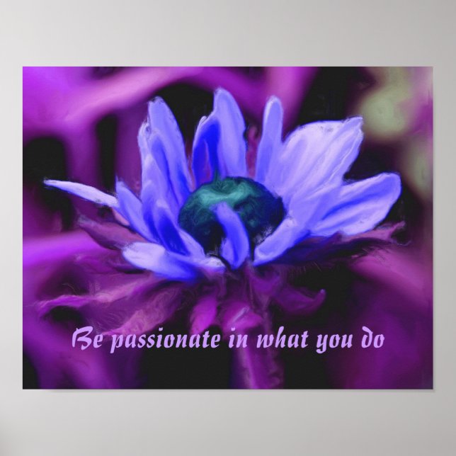 Lila Daisy Passion Quote Inspirational Poster (Framsidan)