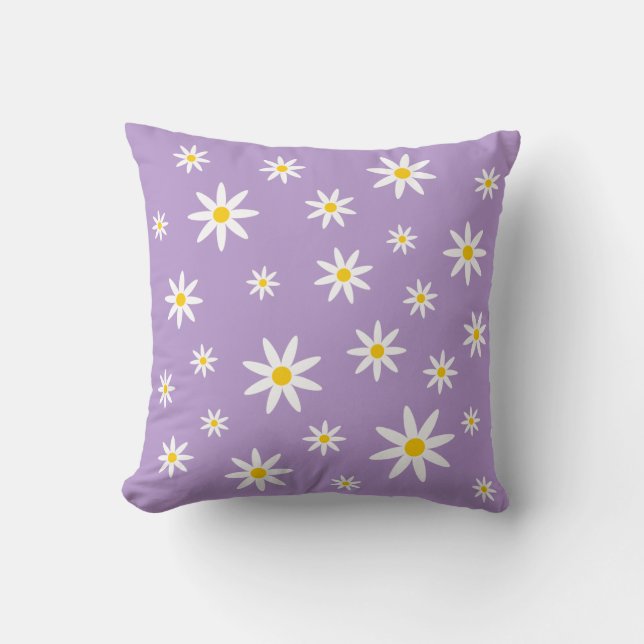 Lila Daisy Pillow Kudde (Framsida)