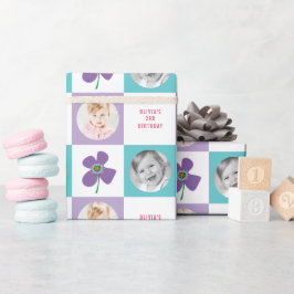 Lila Daisy Pop Flower Chic Birthday Photo Gift Presentpapper