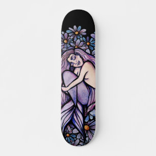Lila Daisy Sömmande Sjöjungfru Mini Skateboard Bräda 18,5 Cm