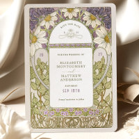 Lila Daisy Spara Vintage Art nouveau Mucha