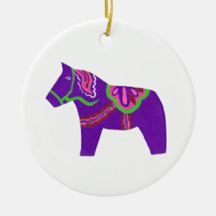 Lila Dala Horse Ornament