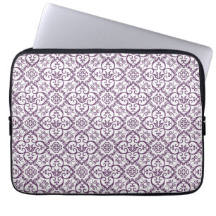 Lila Damaks Mönster Laptop sleeve