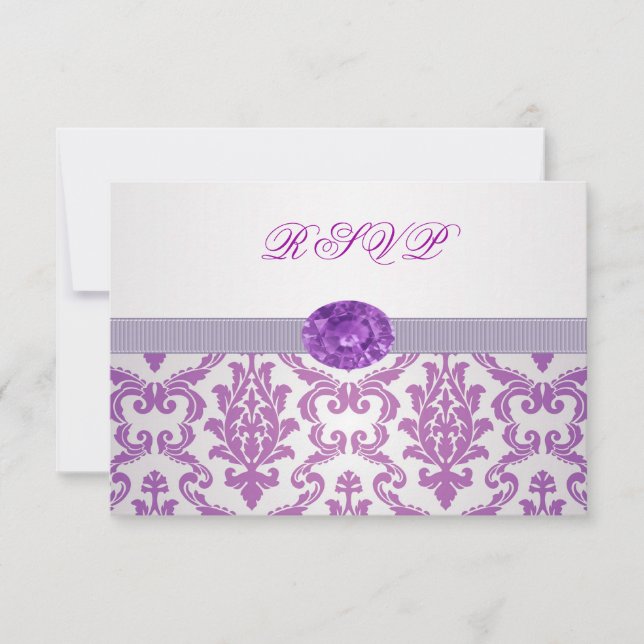 Lila Damask, ametyst bild OSA-inbjudan OSA Kort (Framsida)