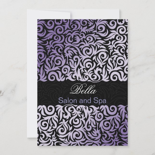 lila Damask Business - tackkort Tack Kort (Framsida)
