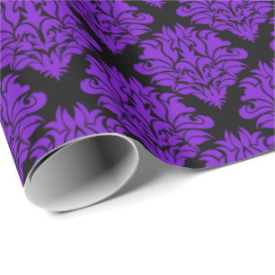 Lila Damask-Gift Wrapping Papper Presentpapper