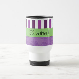 Lila Damask, Lila Rand, Stripe, ditt namn Resemugg