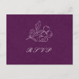 Lila Damask Löv Line Art Elegant bröllop OSA Vykort