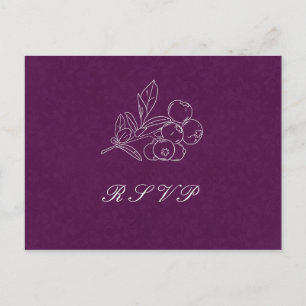 Lila Damask Löv Line Art Elegant bröllop OSA Vykort
