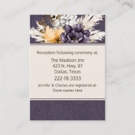 Lila Damask och Ivory Fall Wedding Tilläggskort