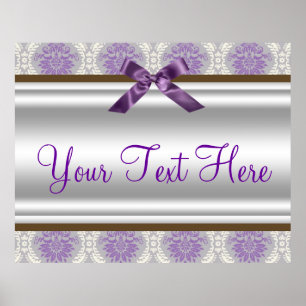 Lila Damask Party banderoll Poster