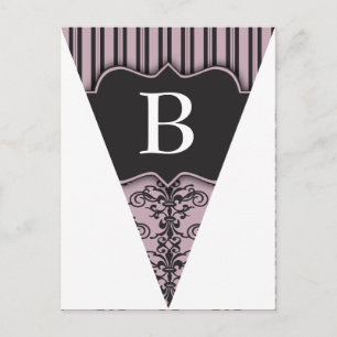 Lila Damask Party Flagga Bunting Banner vykort