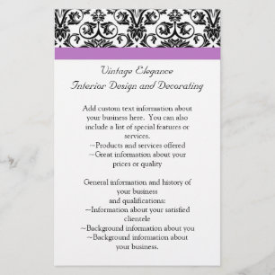 Lila Damask Svart/Vit Flygblad