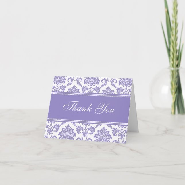 Lila Damask Tacksamhetskort Tack Kort (Framsida)
