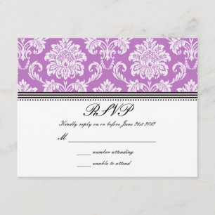 Lila Damask Wedding OSA Kort