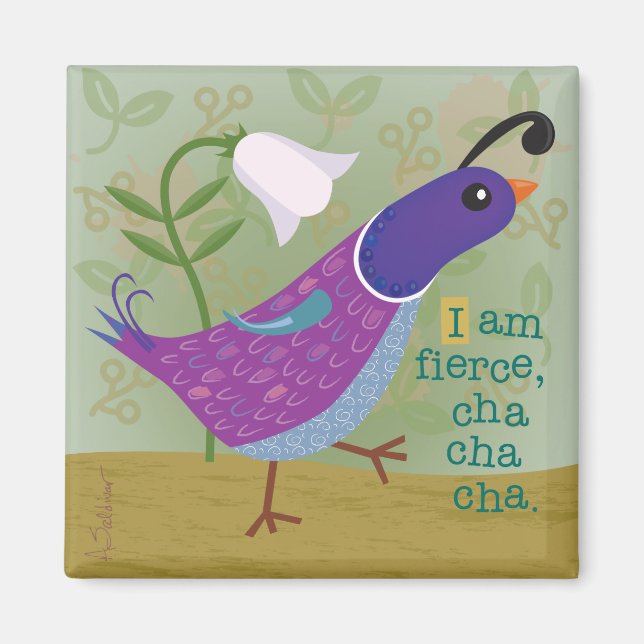 Lila Dancing Quail med Lily Magnet (Framsidan)