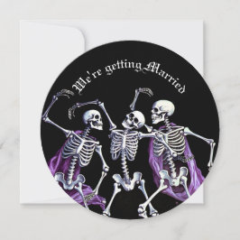 Lila Dancing Skeletons Gothic Spara datum Julkort