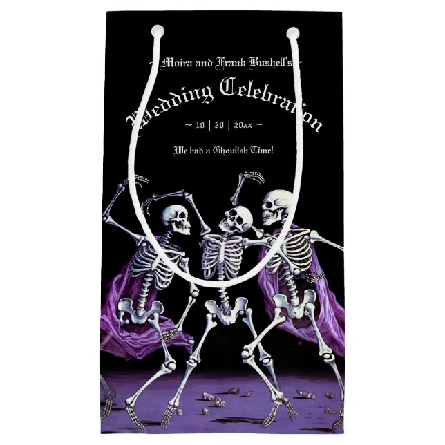 Lila Dancing Skeletons Halloween Gothic Bröllop (Framsidan)