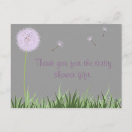 Lila Dandelion Tack vykort