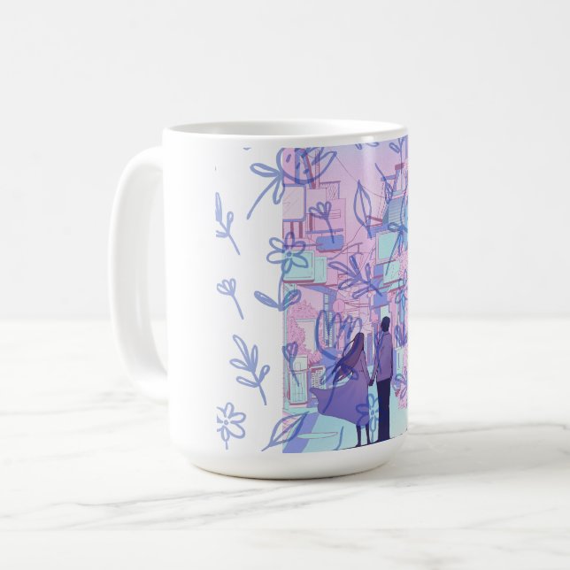 Lila datum kaffemugg (Framsida vänster)