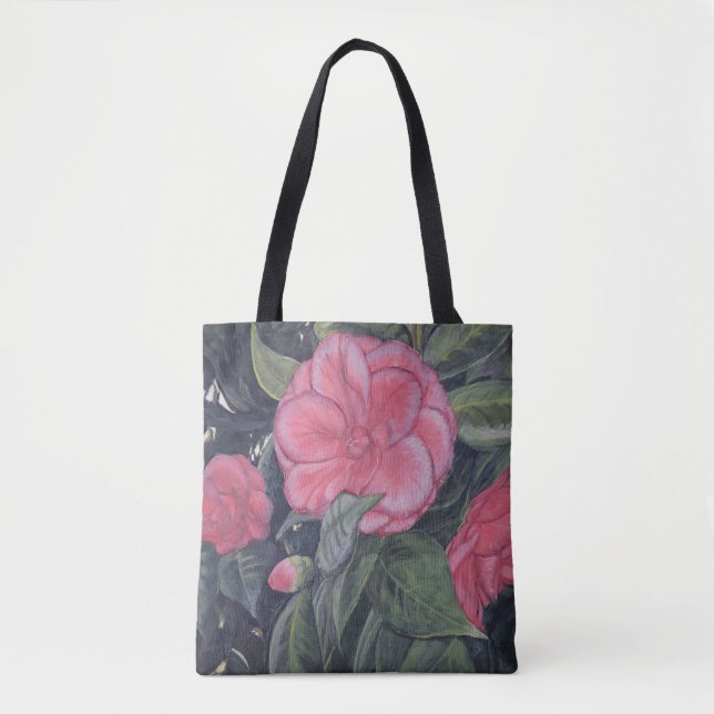 Lila Dawn Camellia Tote Tygkasse (Framsida)