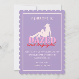 Lila Dazed & Engaged Bachelorette-inbjudan Inbjudningar