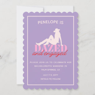Lila Dazed & Engaged Bachelorette-inbjudan Inbjudningar