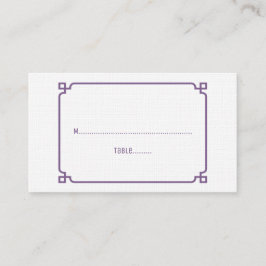 Lila Deco Chic Bröllop Plattskort Placeringskort