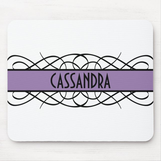 Lila Deco Flourish Mousepad Musmatta (Framsidan)