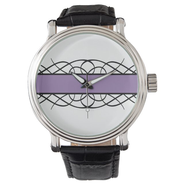 Lila Deco Flourish Watch Armbandsur (Framsida)