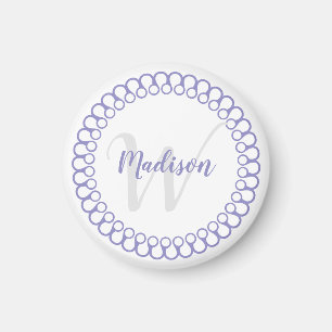 Lila Decorative Circle Monogram Magnet