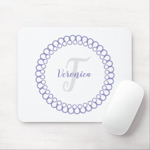 Lila Decorative Circle Monogram Mouse Pad Musmatta