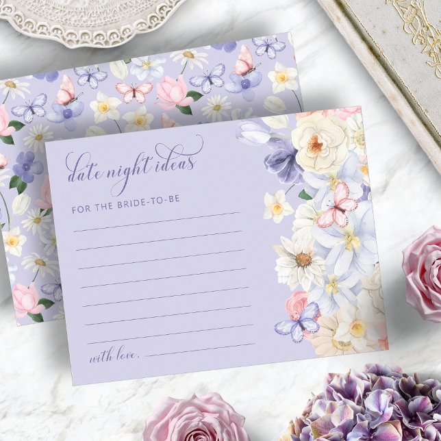 Lila dejtingidéer kort (Purple Date Night Ideas Card
)