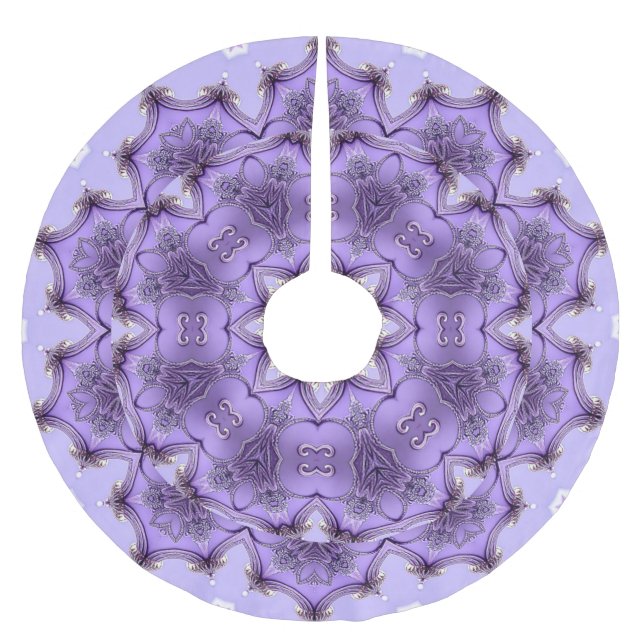 Lila dekorativ julgranstav julgransmatta borstad polyester (Framsidan)