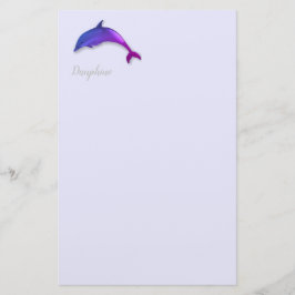 lila delfin i lavender brevpapper