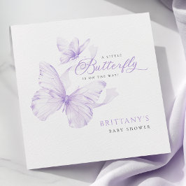 Lila Delikat Butterfly Baby Shower Pappersservett