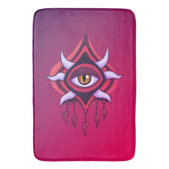 Lila Demon Öga - Gothic Occult Art Badrumsmatta (Framsidan (Vertikal))