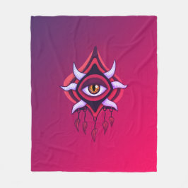 Lila Demon Öga - Gothic Occult Art Fleecefilt