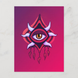 Lila Demon Öga - Gothic Occult Art Vykort