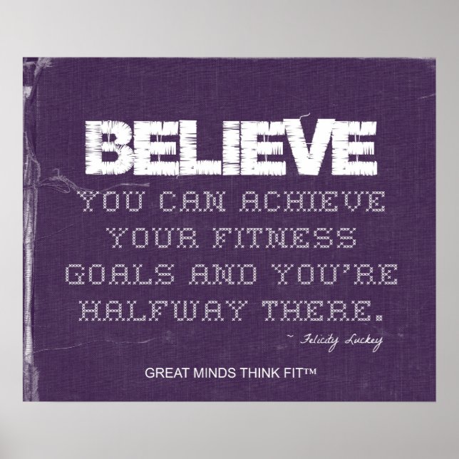 Lila Denim Tro Fitness Poster (Framsidan)