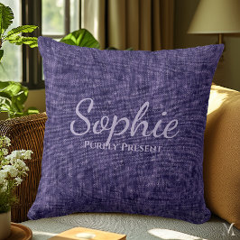 Lila Denimstruktur | Personlig rustic home Kudde