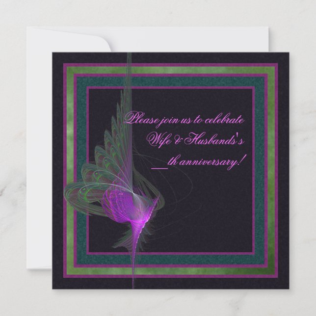 Lila Dervish Abstrakt Art Inbjudningar (Framsida)