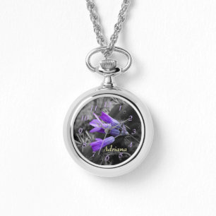 Lila Desert Hyacinth Bloom & Cholla Cactus Photo Armbandsur